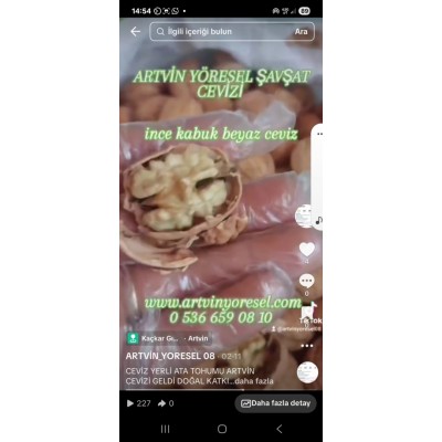 ARTVİN ŞAVŞAT CEVİZİ KABUKLU 1KG ARTVİN ŞAVŞAT CEVİZİ KABUKLU 1KG